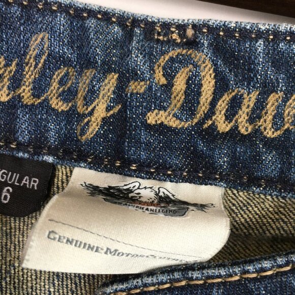 Harley Davidson Bootcut Jeans Blue Size 6 - Picture 6 of 10